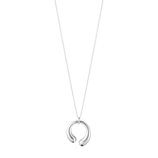 The Georg Jensen Mercy Medium Pendant is a beautifully fluid design inspired by the natural passage of time.
Its soft, organic curves create a striking silhouette that feels both contemporary and timeless, making it a piece that effortlessly elevates everyday styling.
