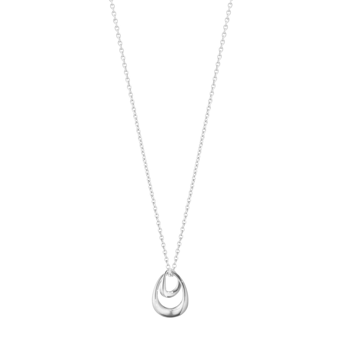 The Georg Jensen Offspring Necklace is a beautifully meaningful piece, designed with two interlocking sterling silver loops that represent the special bond between loved ones. Whether it reminds you of family, friendship or lasting love, it's a necklace with a story behind it as well as timeless style.