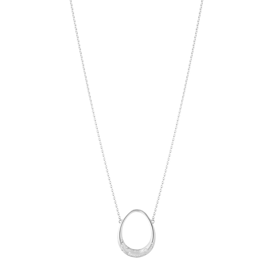 The Georg Jensen Offspring Small Diamond Pendant combines clean Scandinavian design with the brilliance of a 0.04 carat diamond. 