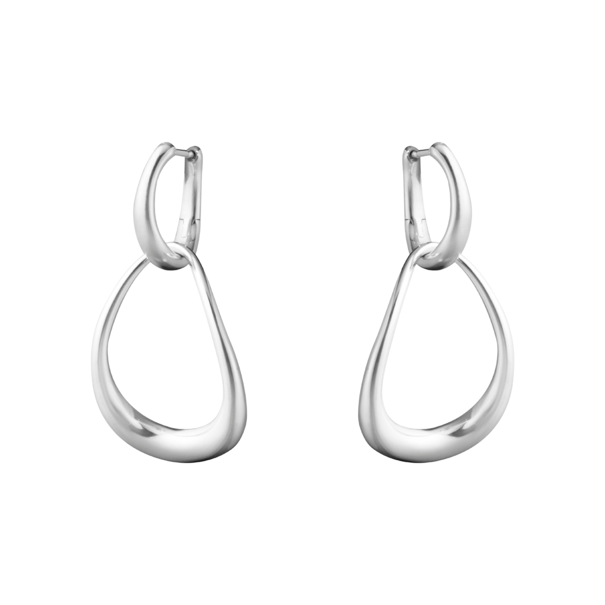 The Georg Jensen Offspring Drop Earrings are designed to celebrate the connections that matter most. Featuring a series of softly linked sterling silver loops, they have an elegant, flowing shape that moves beautifully as you wear them, creating a look that's both modern and meaningful.