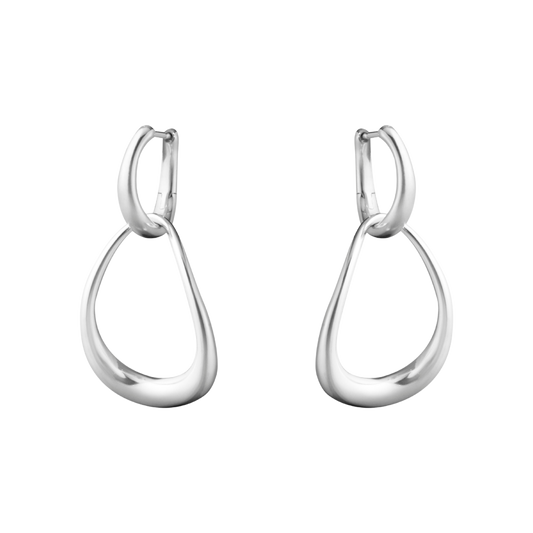 The Georg Jensen Offspring Drop Earrings are designed to celebrate the connections that matter most. Featuring a series of softly linked sterling silver loops, they have an elegant, flowing shape that moves beautifully as you wear them, creating a look that's both modern and meaningful.