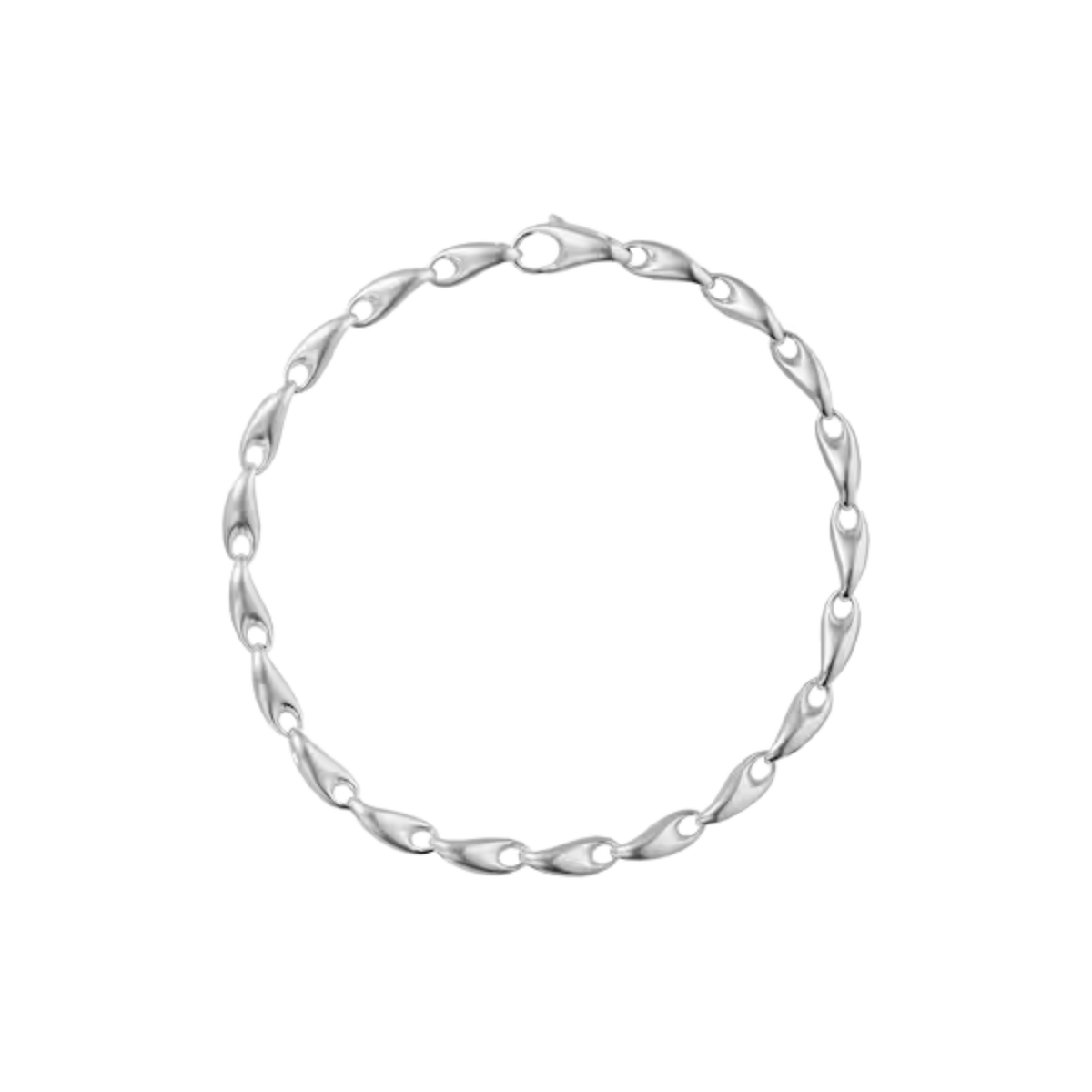 Georg Jensen Reflect Sterling Silver Chain Bracelet on a transparent background 