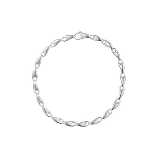 Georg Jensen Reflect Sterling Silver Chain Bracelet on a transparent background 