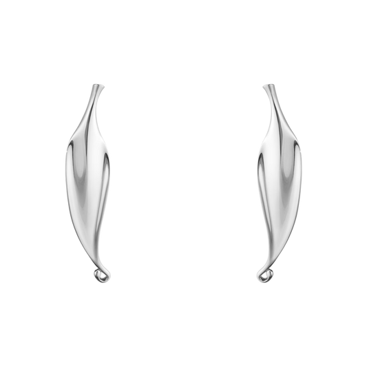 Georg Jensen Torun sterling silver drop earrings with delicate sculptural curves and an elegant organic design
