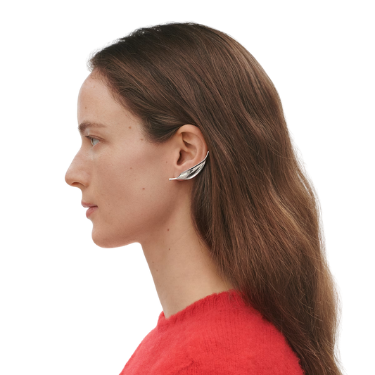 Georg Jensen Torun drop earrings crafted in sterling silver with distinctive tendril-inspired detailing by Vivianna Torun Bülow-Hübe