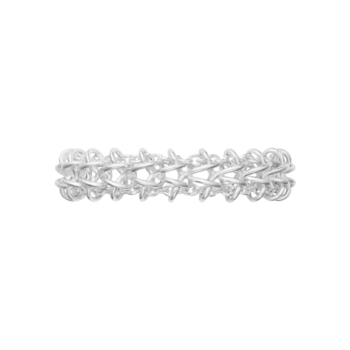 Alternate view of the Georg Jensen Weft Sterling Silver Double Link Bracelet