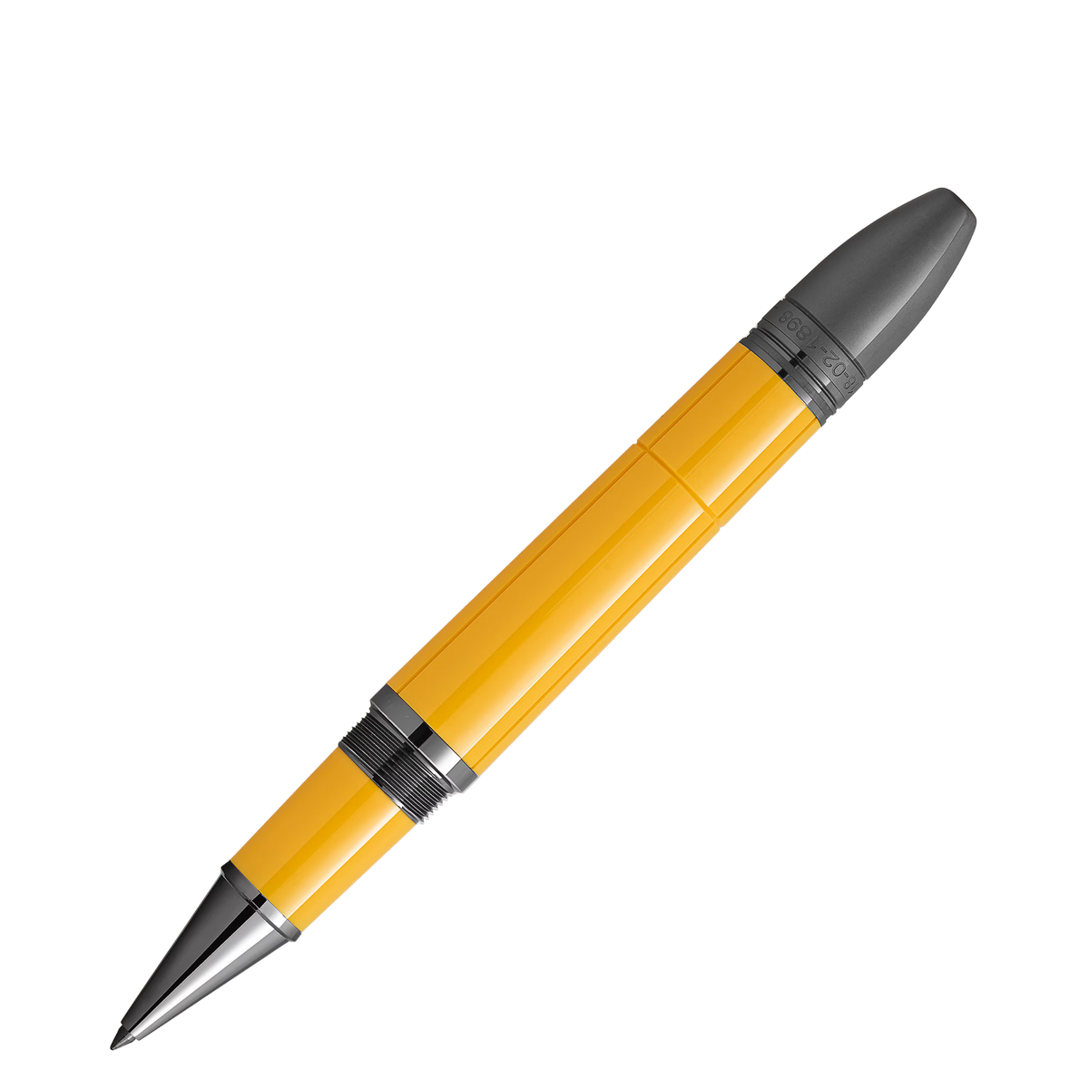 Montblanc Great Characters Enzo Ferrari Special Edition Giallo Modena rollerball pen in yellow resin with ruthenium-coated trim.