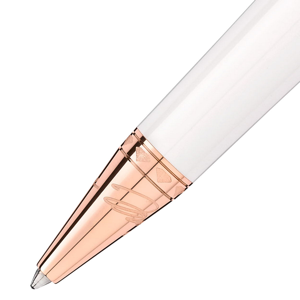 Close-up of the Montblanc Muses Marilyn Monroe Special Edition Pearl Ballpoint Pen