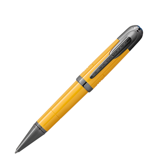 Montblanc Great Characters Enzo Ferrari Giallo Modena Special Edition ballpoint pen in yellow precious resin with ruthenium-coated trim.