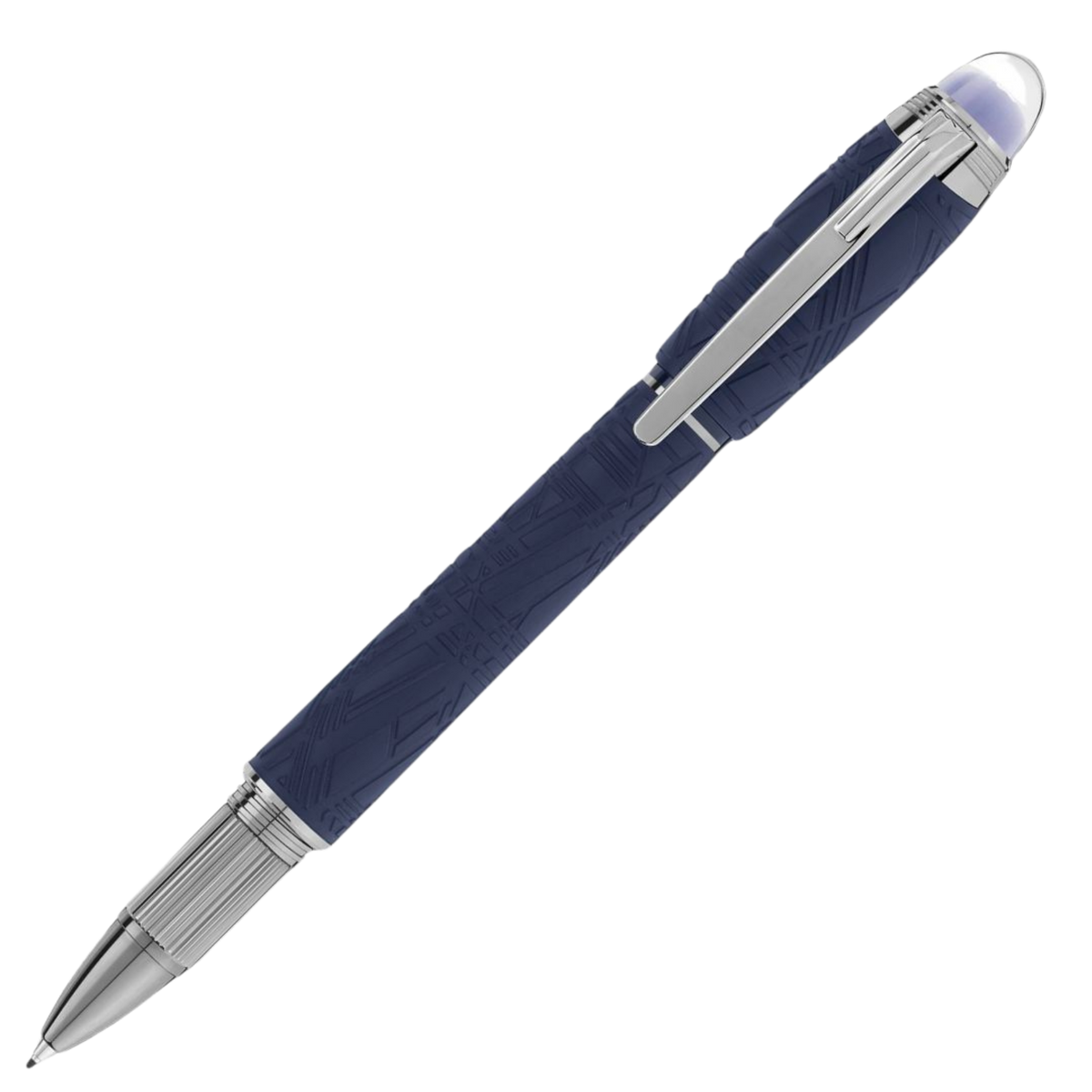 Montblanc StarWalker SpaceBlue Precious Resin fineliner pen in deep blue matte resin with dark ruthenium-coated trim.