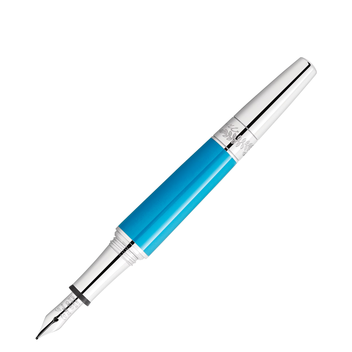 Montblanc Great Characters Maria Callas Special Edition fountain pen in turquoise precious resin with platinum-coated trim.
