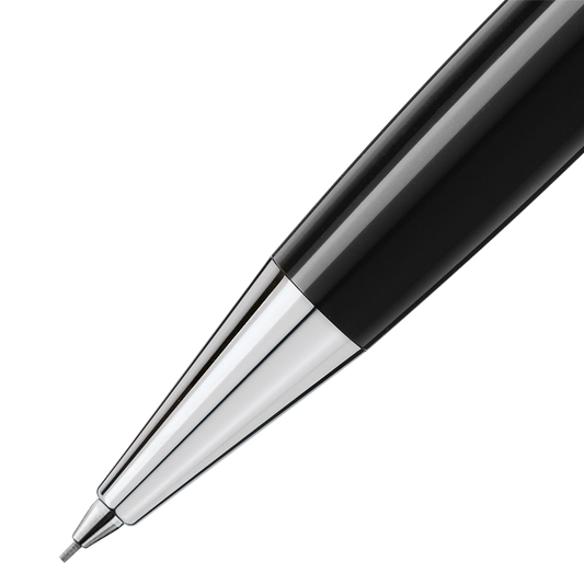 Close-up of the 0.5mm precision tip on the Montblanc Meisterstück Platinum-Coated Classique mechanical pencil.