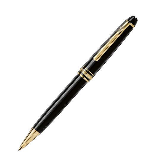 Montblanc Meisterstück Gold-Coated Classique 0.7mm mechanical pencil in black precious resin with gold-coated trim.