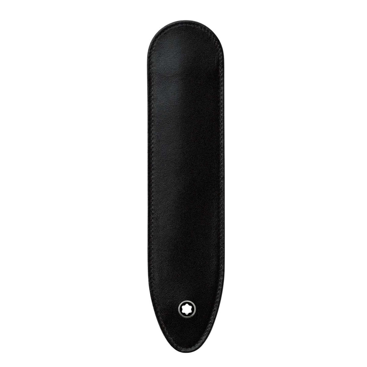 Montblanc Meisterstück single pen pouch in black full-grain leather with slim protective design.