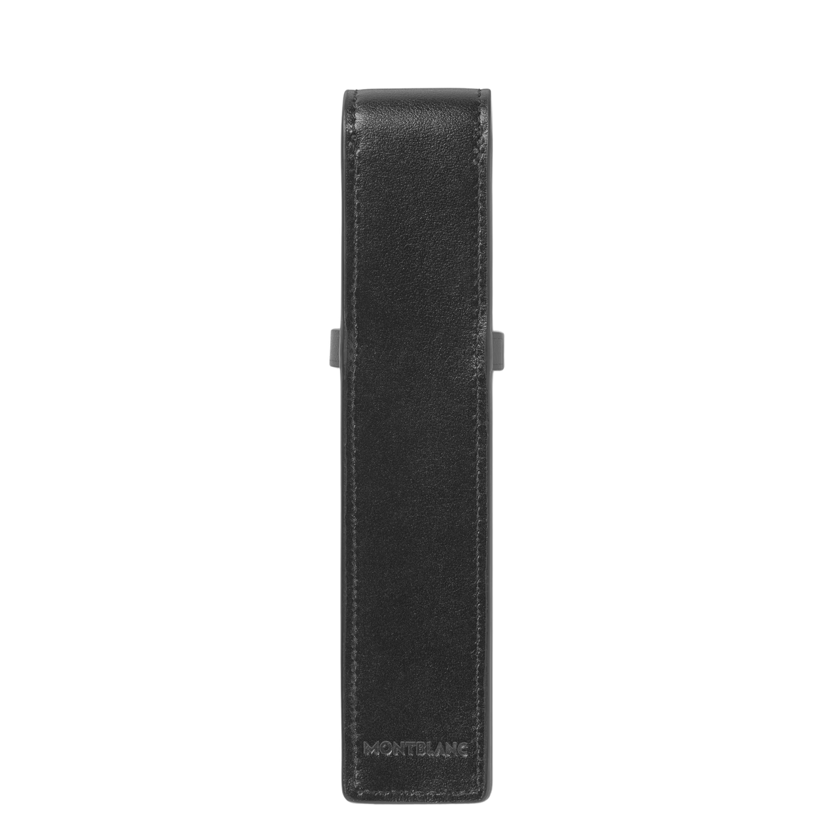 Rear view of the Montblanc Envelope 1 Pen Pouch crafted from smooth black leather.