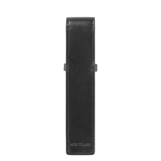 Rear view of the Montblanc Envelope 1 Pen Pouch crafted from smooth black leather.
