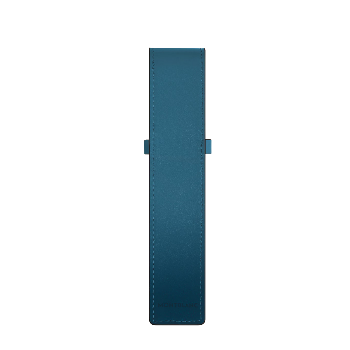 Rear view of the Montblanc Envelope 1 Pen Pouch crafted from smooth blue leather.