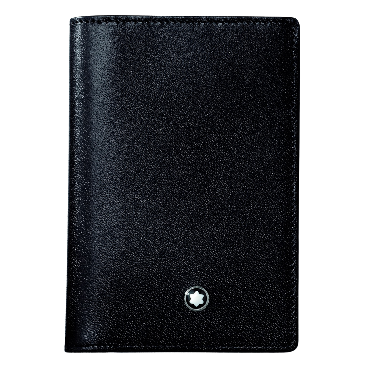 Front view of Montblanc Meisterstück Business Card Holder Black Leather
