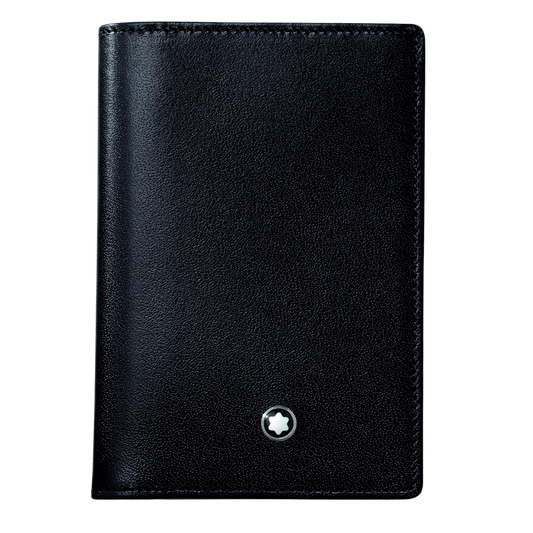 Front view of Montblanc Meisterstück Business Card Holder Black Leather