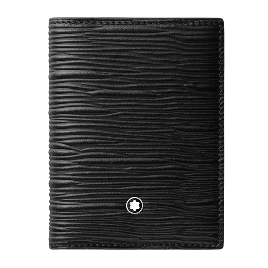 Montblanc Meisterstück 4810 card holder in black leather with Montblanc emblem on the front.