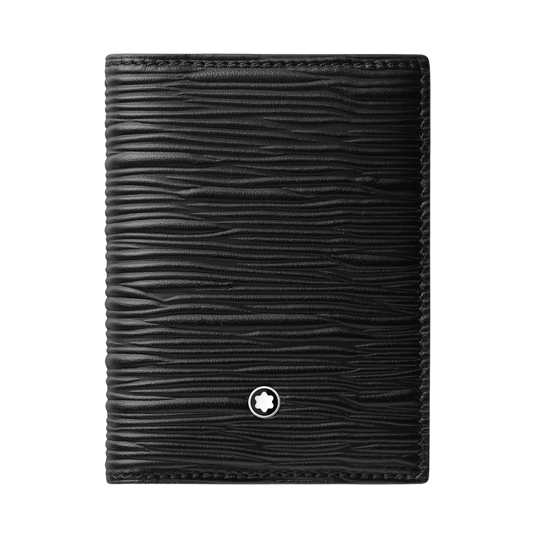 Montblanc Meisterstück 4810 card holder in black leather with Montblanc emblem on the front.