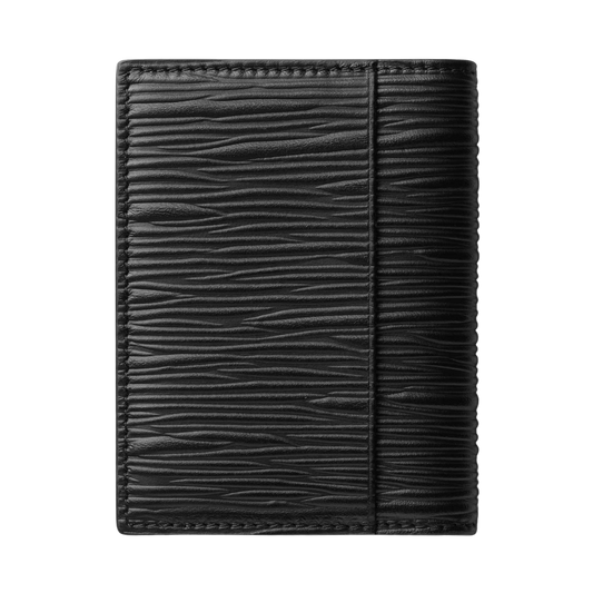 Rear view of the Montblanc black textured leather card holder.