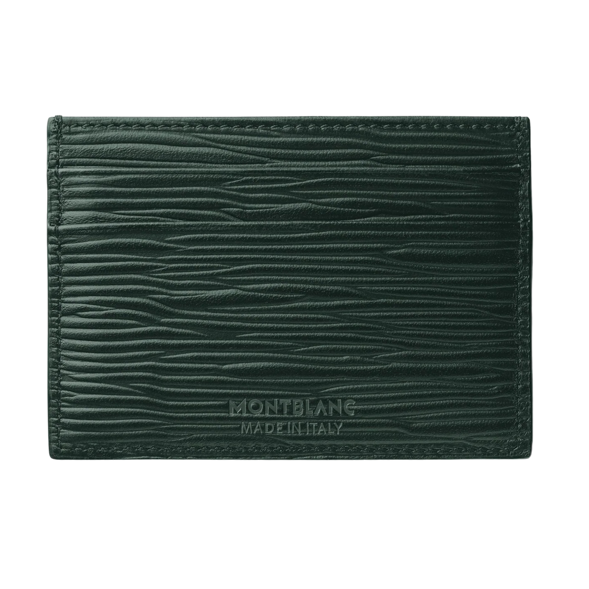 Rear View of the Montblanc Meisterstück 4810 5CC Card Holder in British Green leather