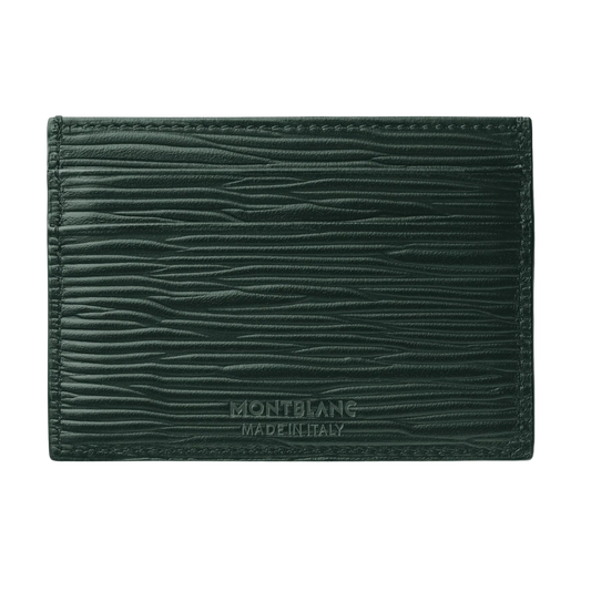 Rear View of the Montblanc Meisterstück 4810 5CC Card Holder in British Green leather