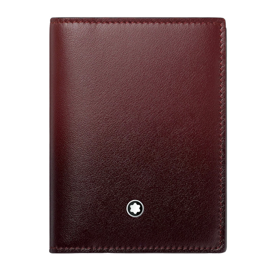 Montblanc Meisterstück 4CC Card Holder crafted in deep-shine black leather with signature Montblanc emblem and timeless design