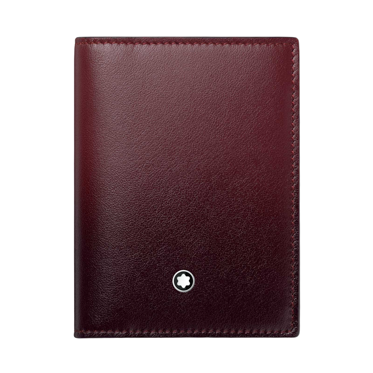 A front view of Montblanc Meisterstück 4CC Card Holder Burgundy Leather