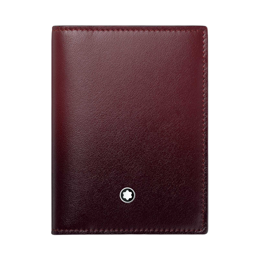 A front view of Montblanc Meisterstück 4CC Card Holder Burgundy Leather