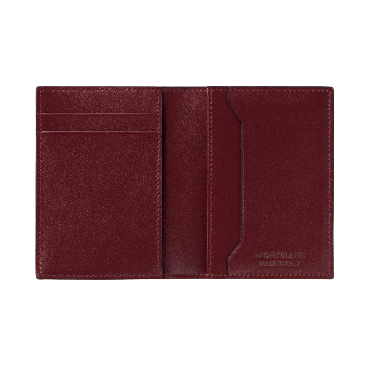 Inside look at Montblanc Meisterstück 4CC Card Holder Burgundy Leather
