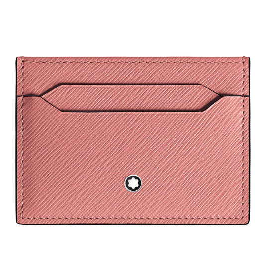 Front View of Montblanc Sartorial 5CC Card Holder Blush Leather
