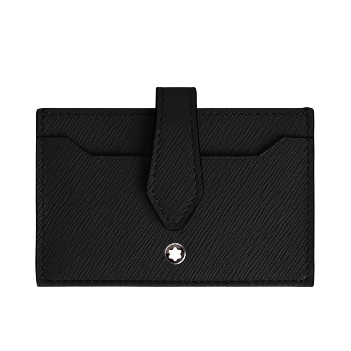 Front View of the Montblanc Sartorial 5CC Card Holder Black Leather
