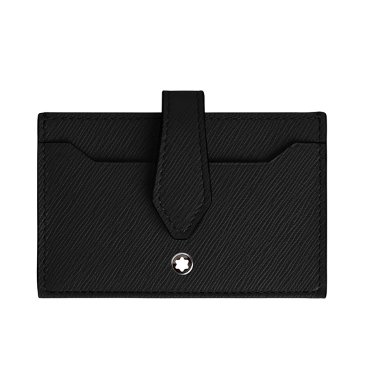 Front View of the Montblanc Sartorial 5CC Card Holder Black Leather