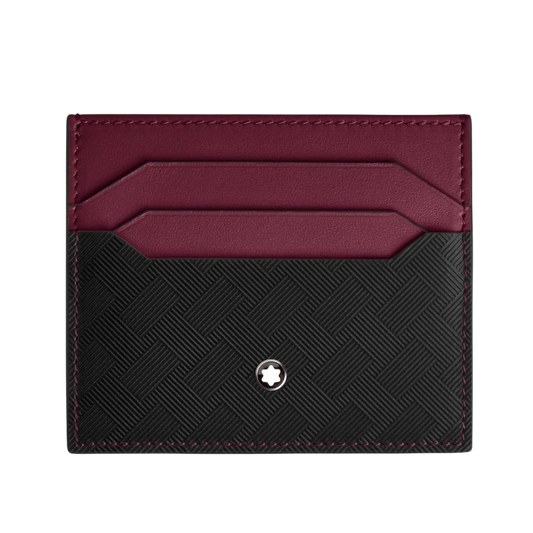 Front view Montblanc Extreme 3.0 6CC Card Holder Black and Cassis Leather