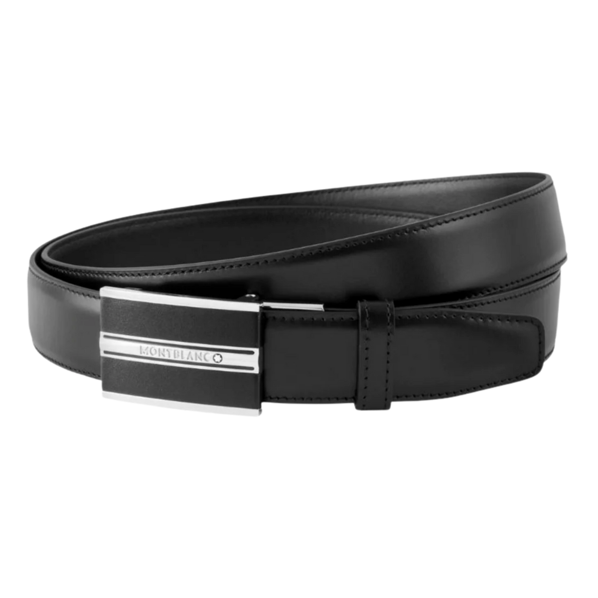 Full View Montblanc Meisterstück Black Leather Belt