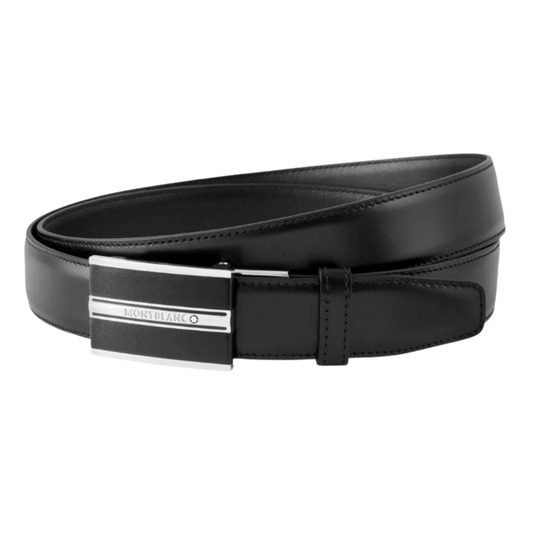 Full View Montblanc Meisterstück Black Leather Belt