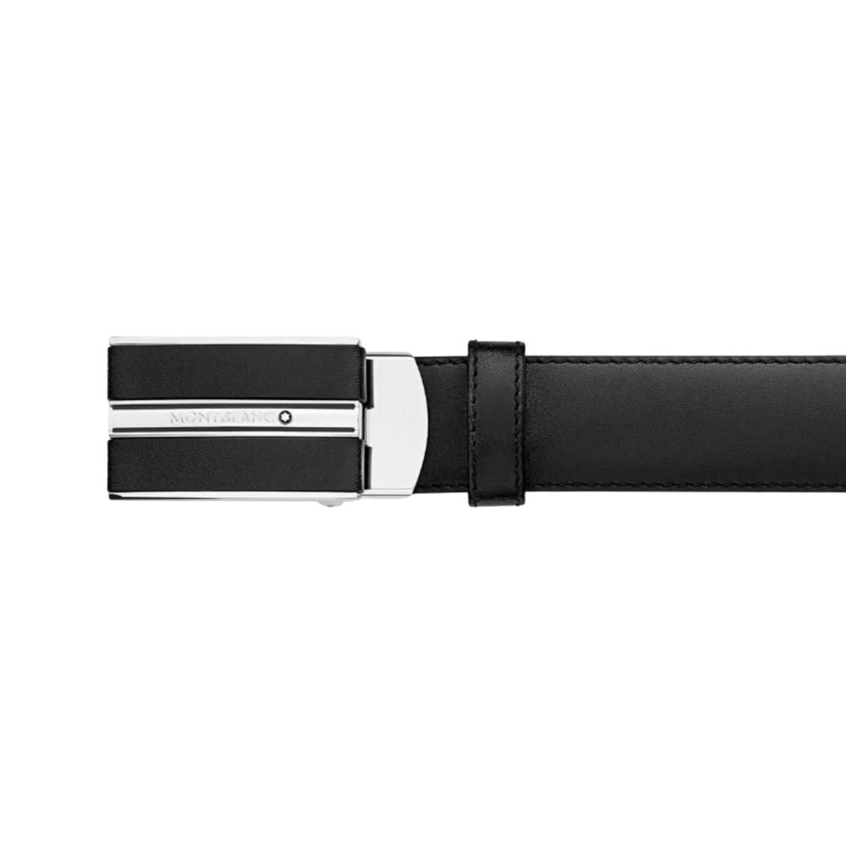 Close view of buckle Montblanc Meisterstück Black Leather Belt
