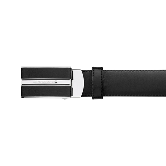 Close view of buckle Montblanc Meisterstück Black Leather Belt