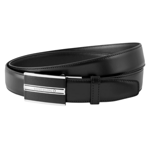 Full View Montblanc Meisterstück Black Leather Belt