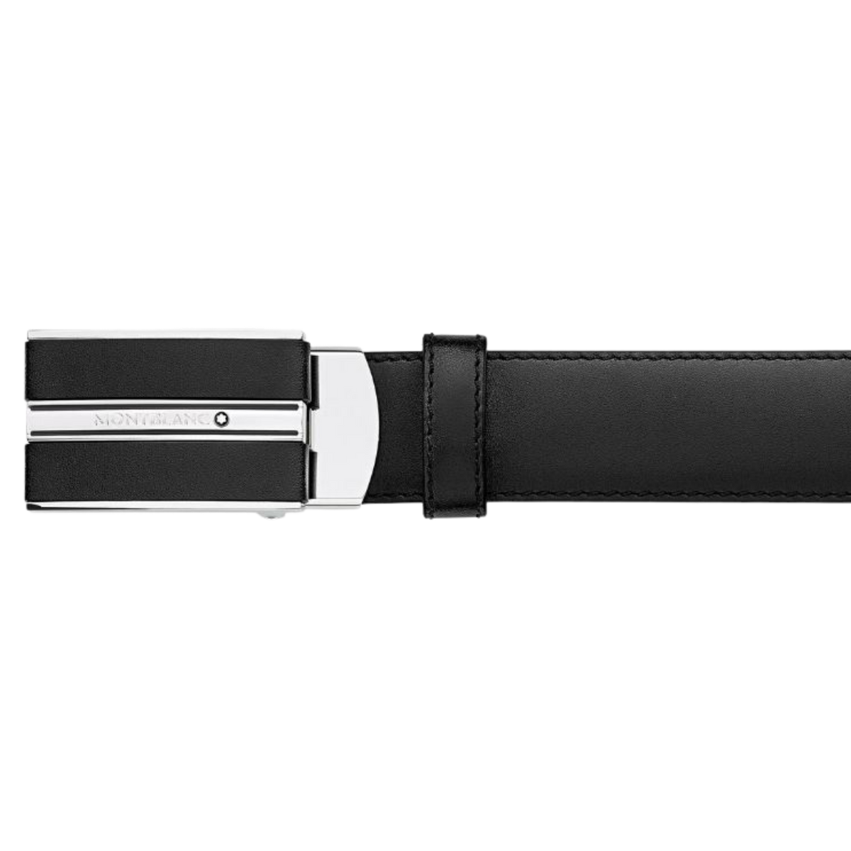 Close view of buckle Montblanc Meisterstück Black Leather Belt