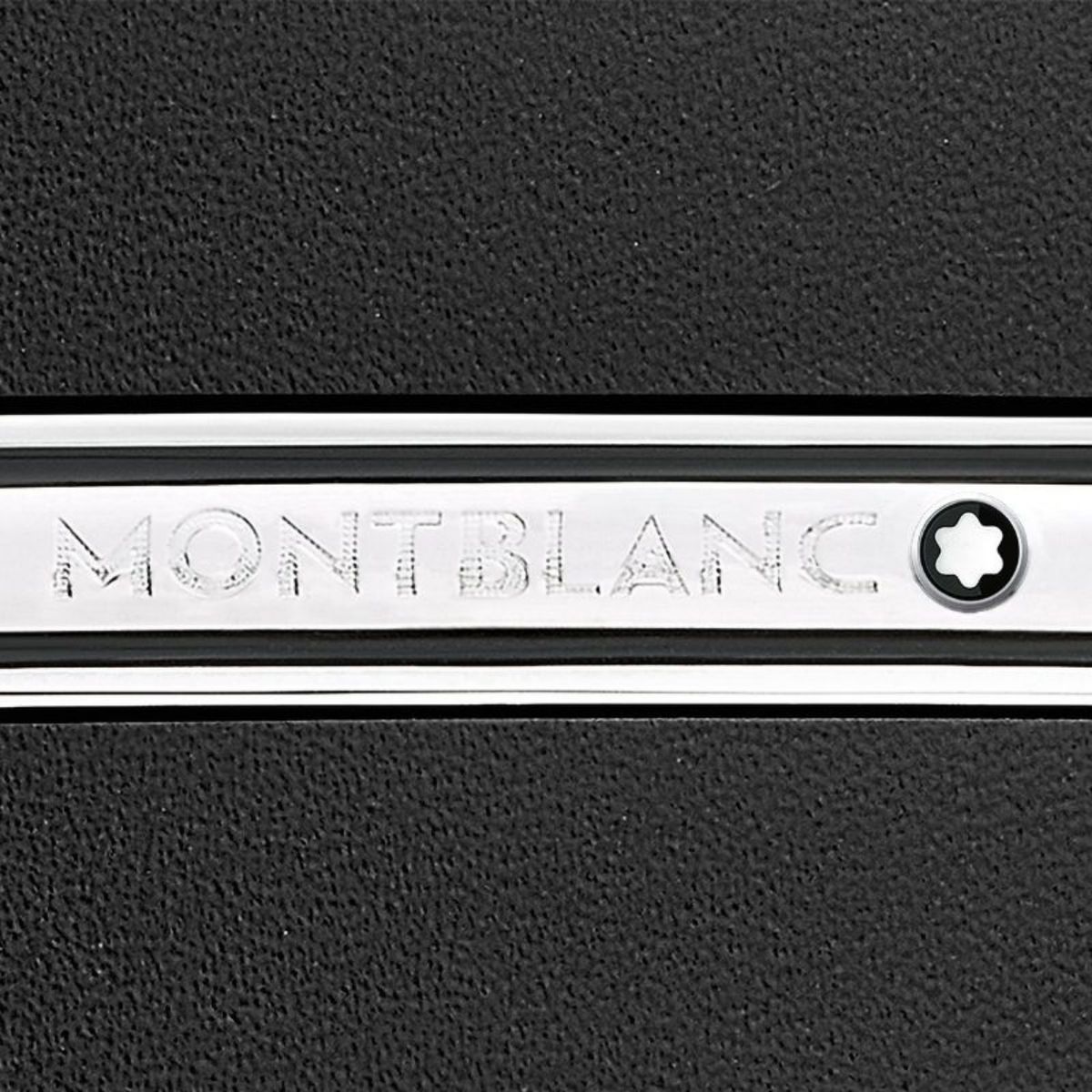 Logo close up Montblanc Meisterstück Black Leather Belt