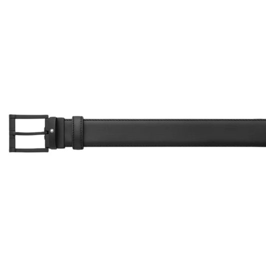 Montblanc PVD Black Leather Belt 30mm