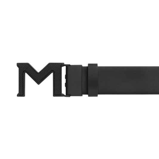 Buckle view Montblanc M Buckle Extreme 3.0 35mm Reversible Leather Belt Black