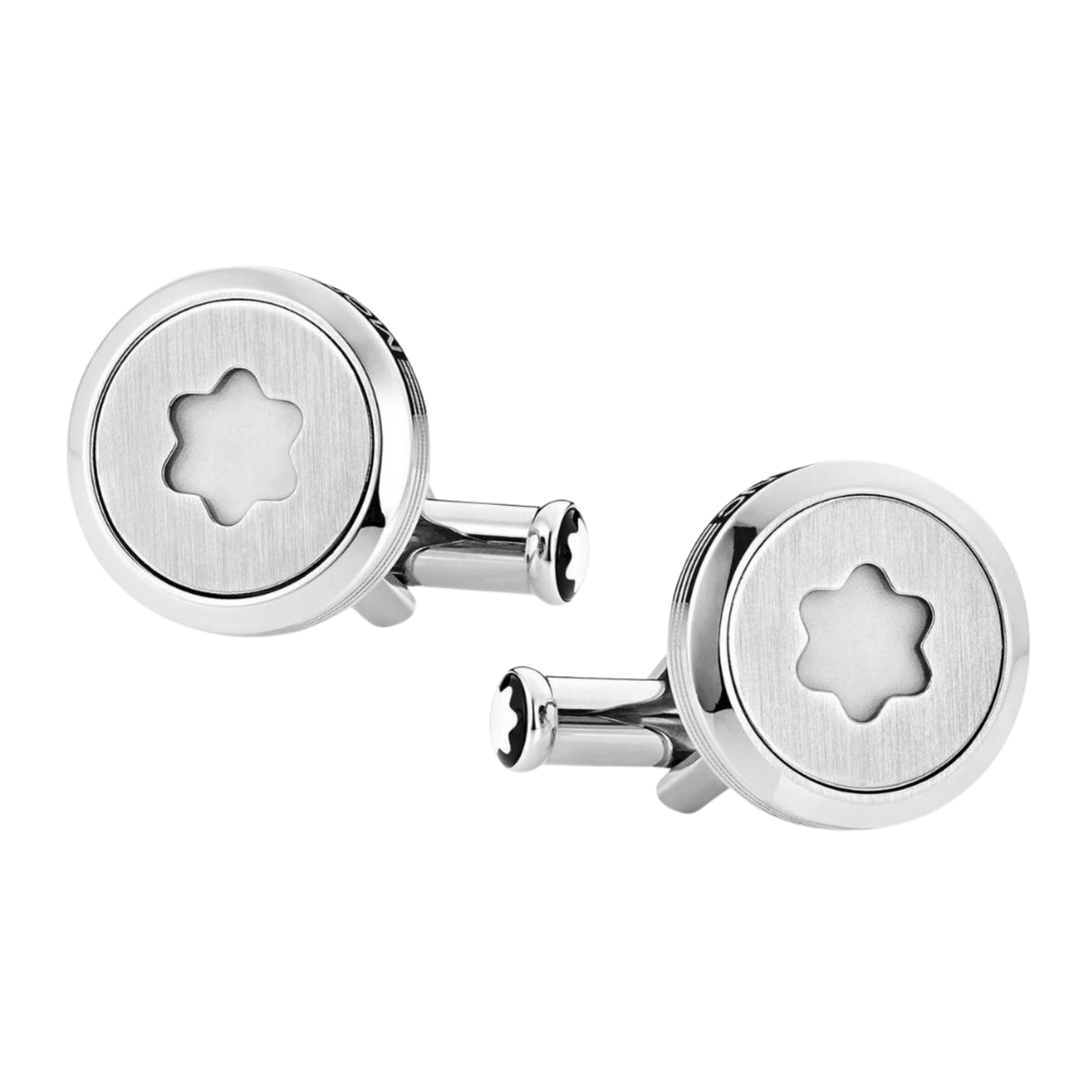 Front View of Montblanc StarWalker Stainless Steel Cufflinks 