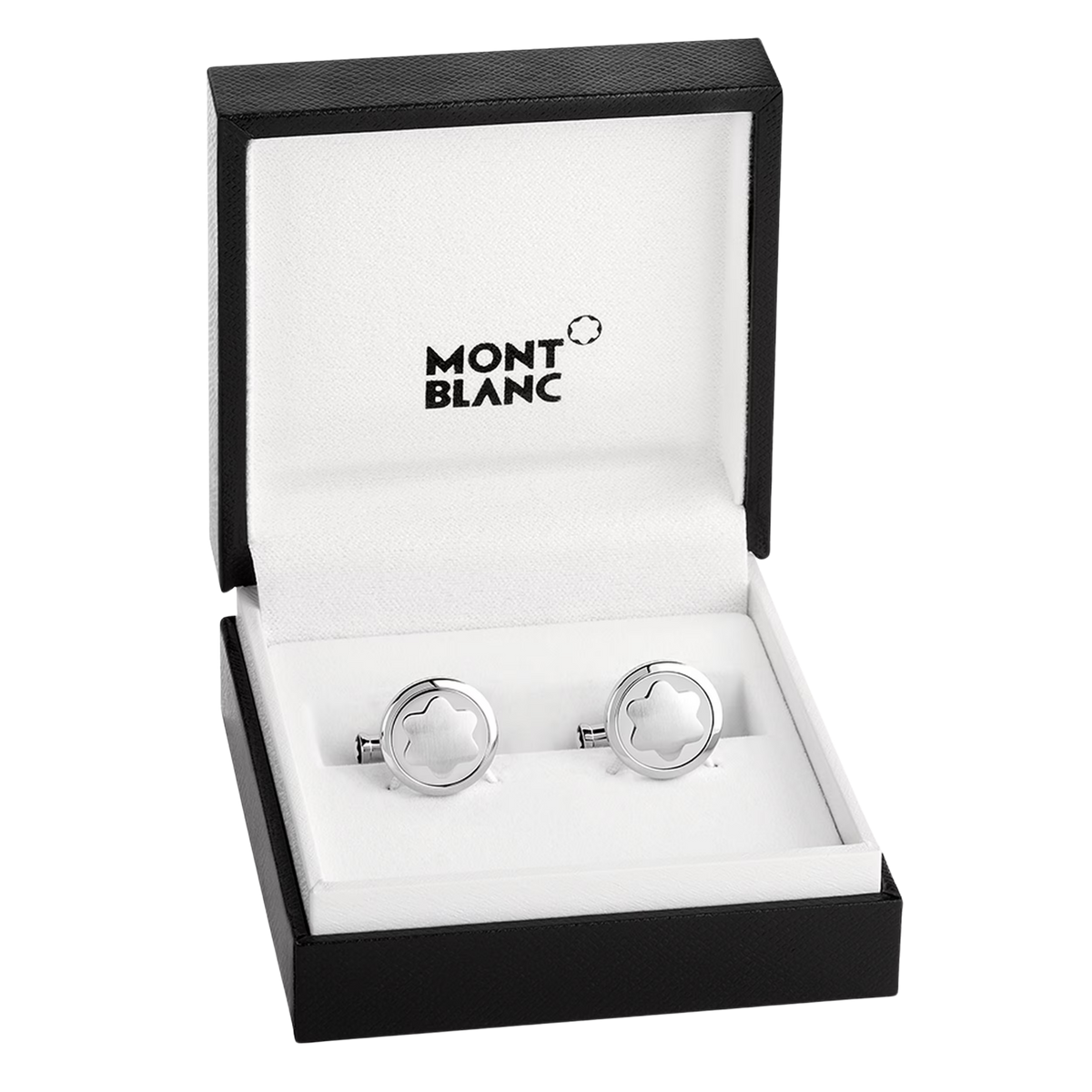 Montblanc Star Cufflinks with Resin Inlay Stainless Steel presented in a box