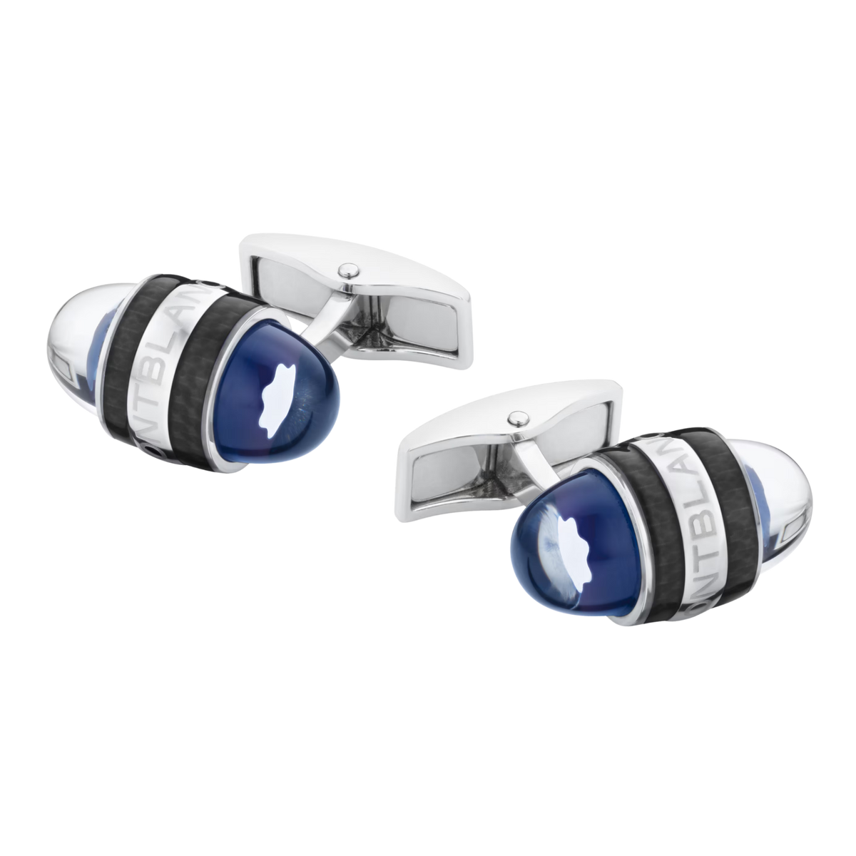 Front view of Montblanc StarWalker Blue Planet Cufflinks Stainless Steel