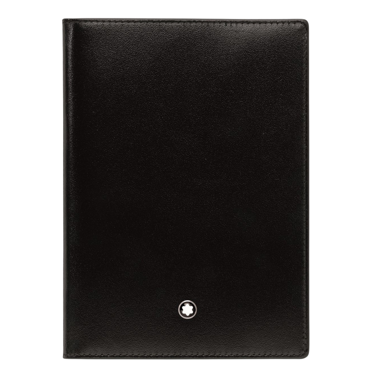 Front View of a Montblanc Meisterstück Passport Holder Black Leather