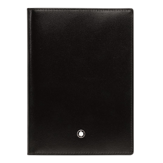 Front View of a Montblanc Meisterstück Passport Holder Black Leather